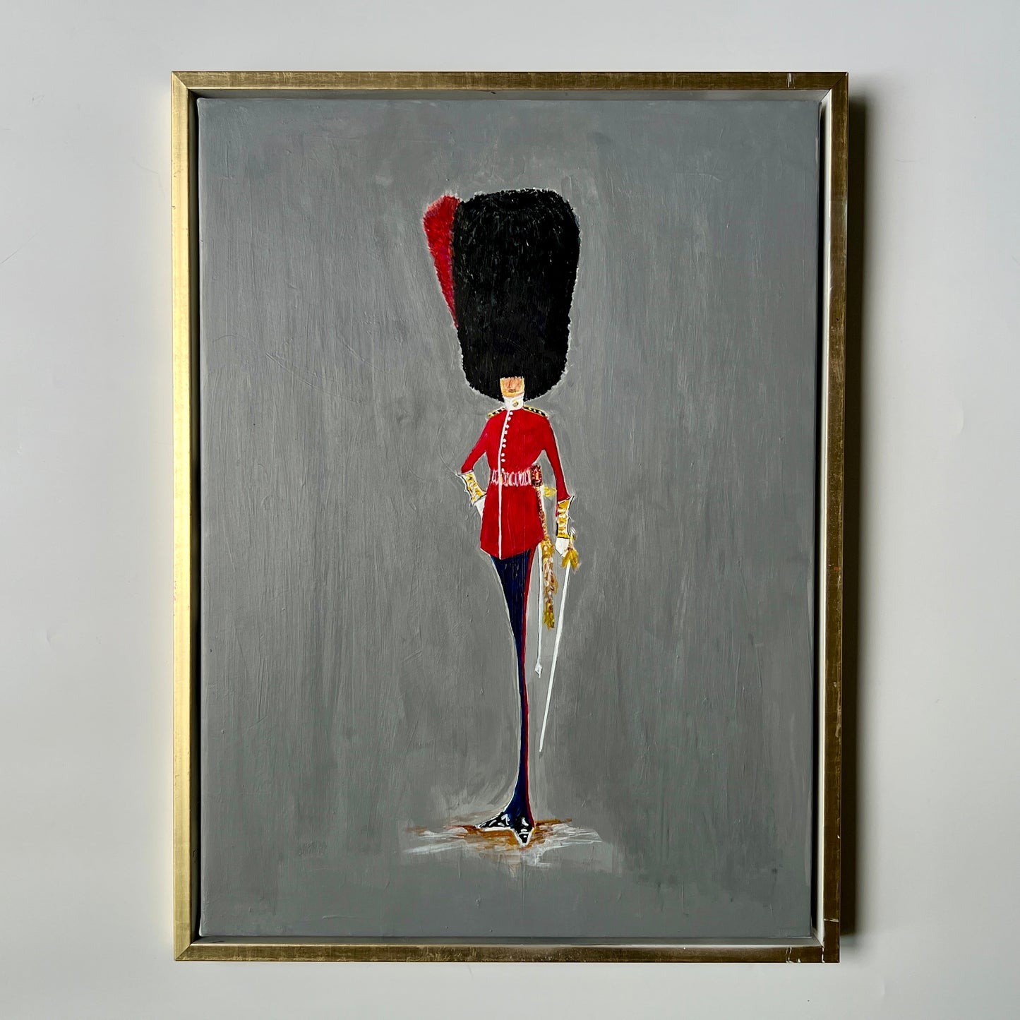 Portrait of British Coldstream Guard After Simon Dyer in Gold Frame