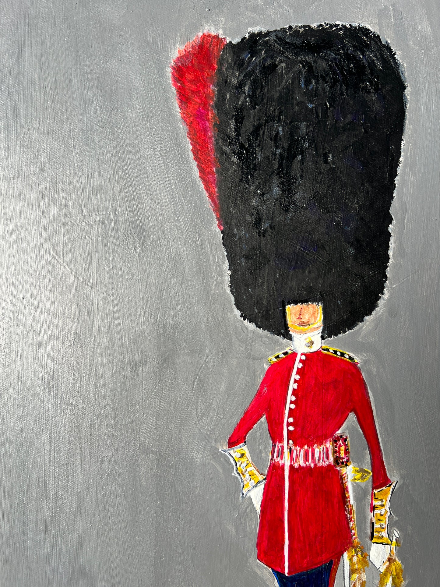 Portrait of British Coldstream Guard After Simon Dyer in Gold Frame