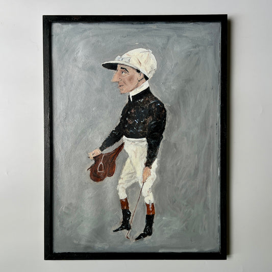 Portrait of a Jockey After Simon Dyer in Black Frame