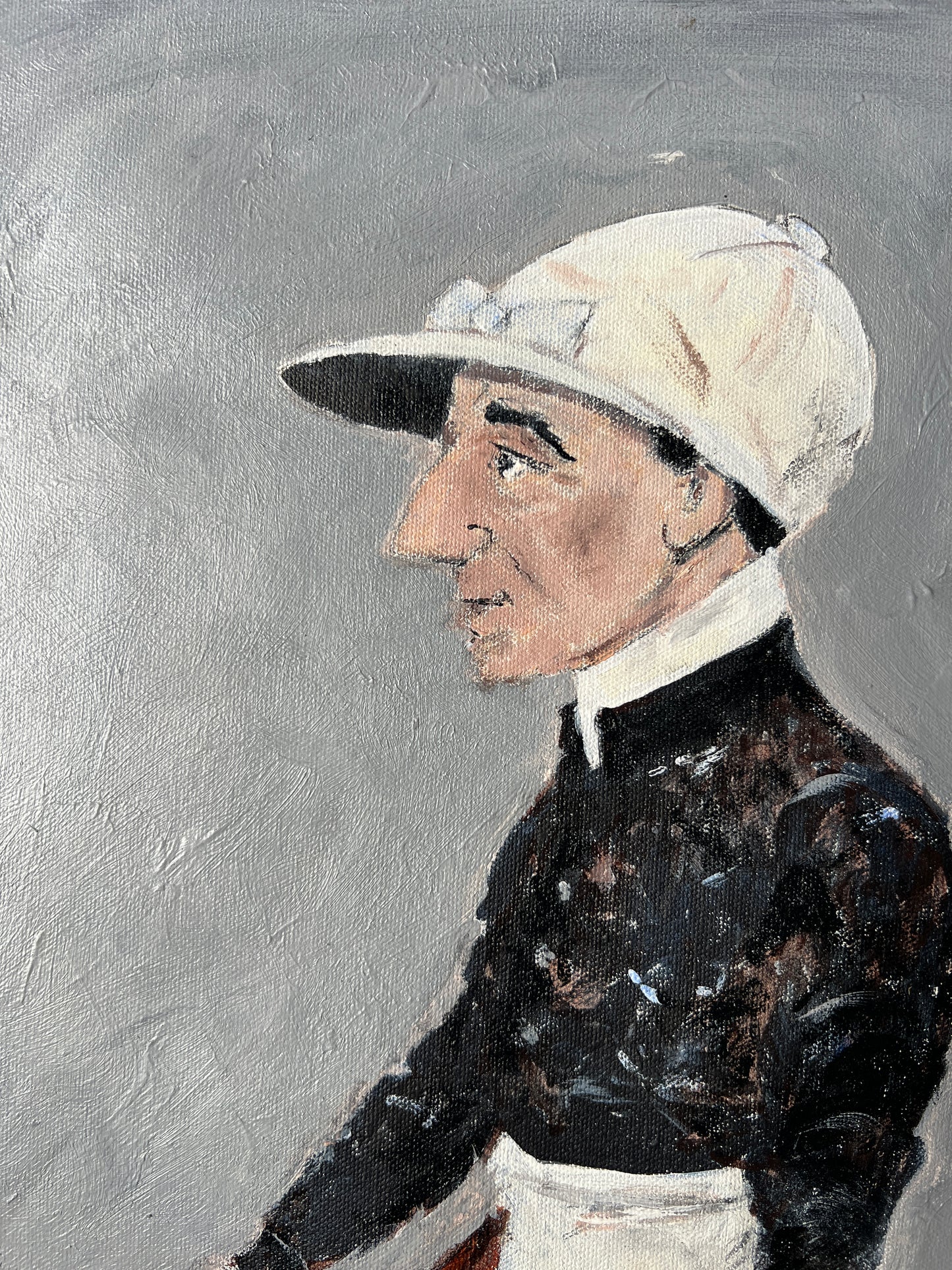 Portrait of a Jockey After Simon Dyer in Black Frame