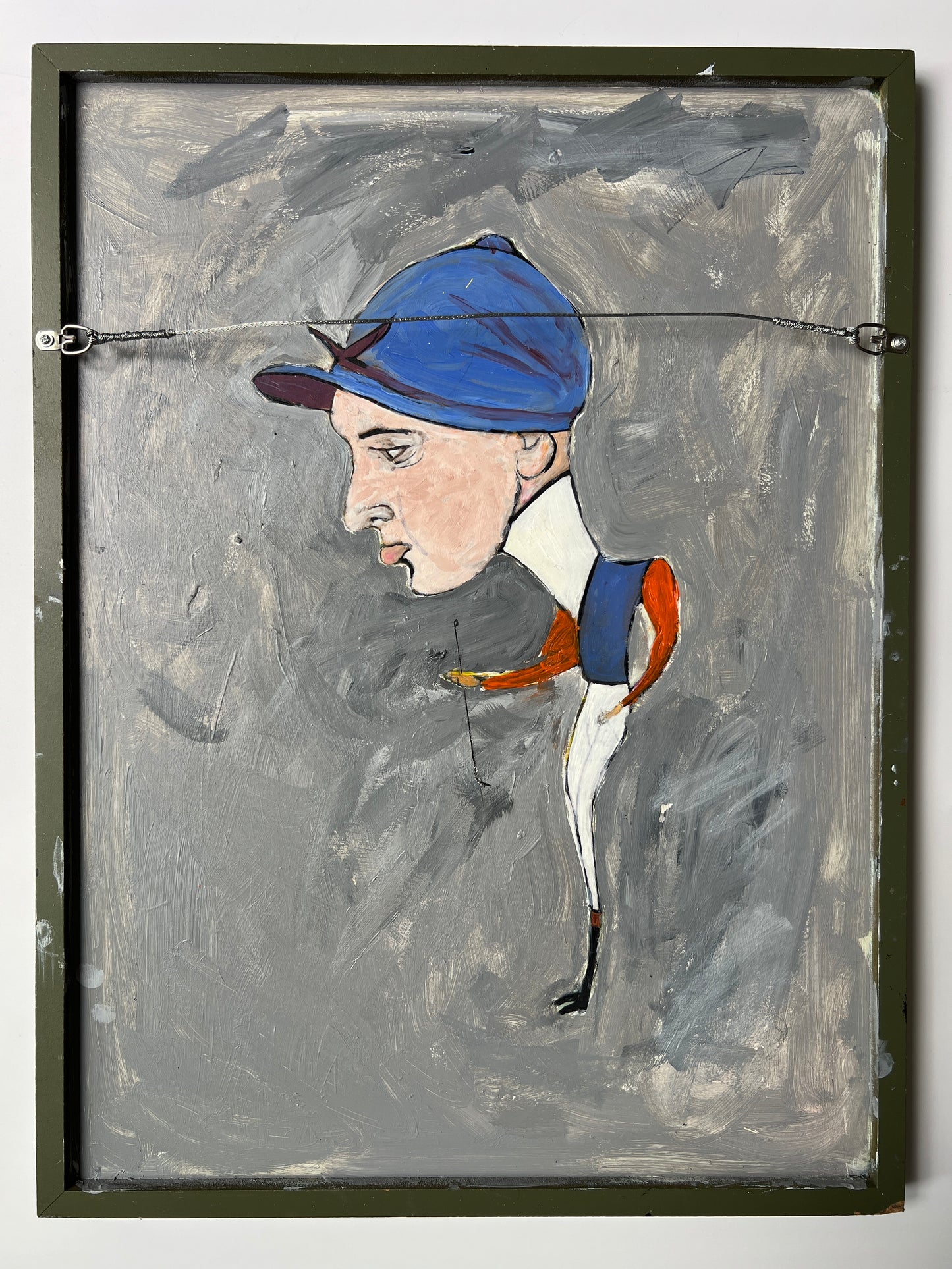 Portrait of a Jockey After Simon Dyer in Black Frame