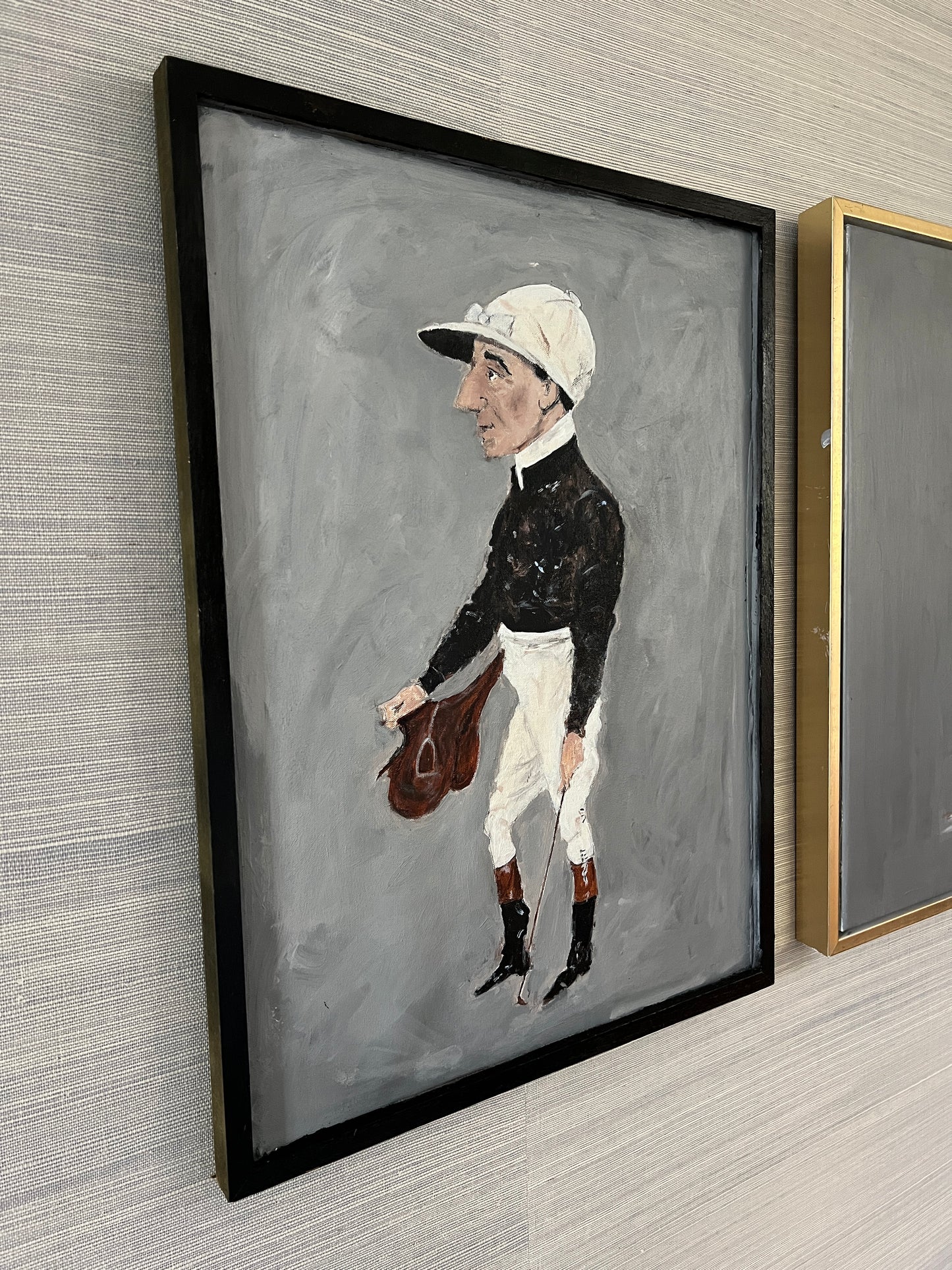 Portrait of a Jockey After Simon Dyer in Black Frame