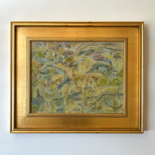 Marlene E. Miller Abstract Expressionist Landscape Oil Painting #1 in Gold Frame