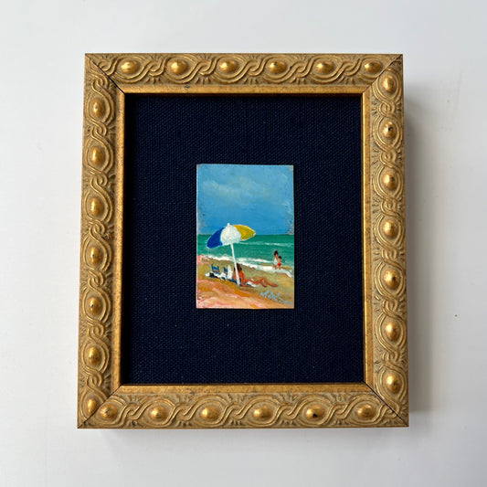 Miniature Impressionist Beach Painting