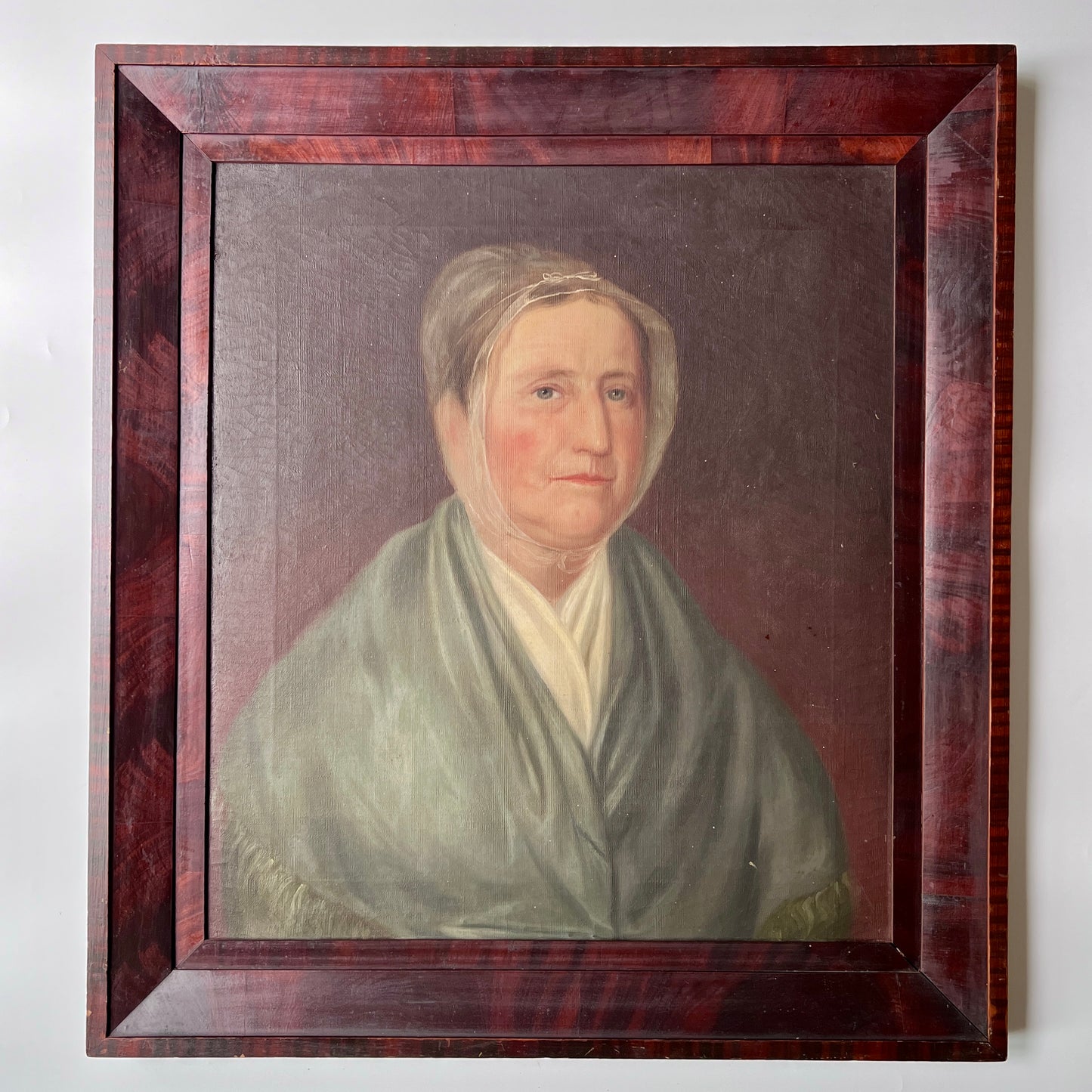 Pair of 19th Century American Husband and Wife Portrait Paintings in Original Frames