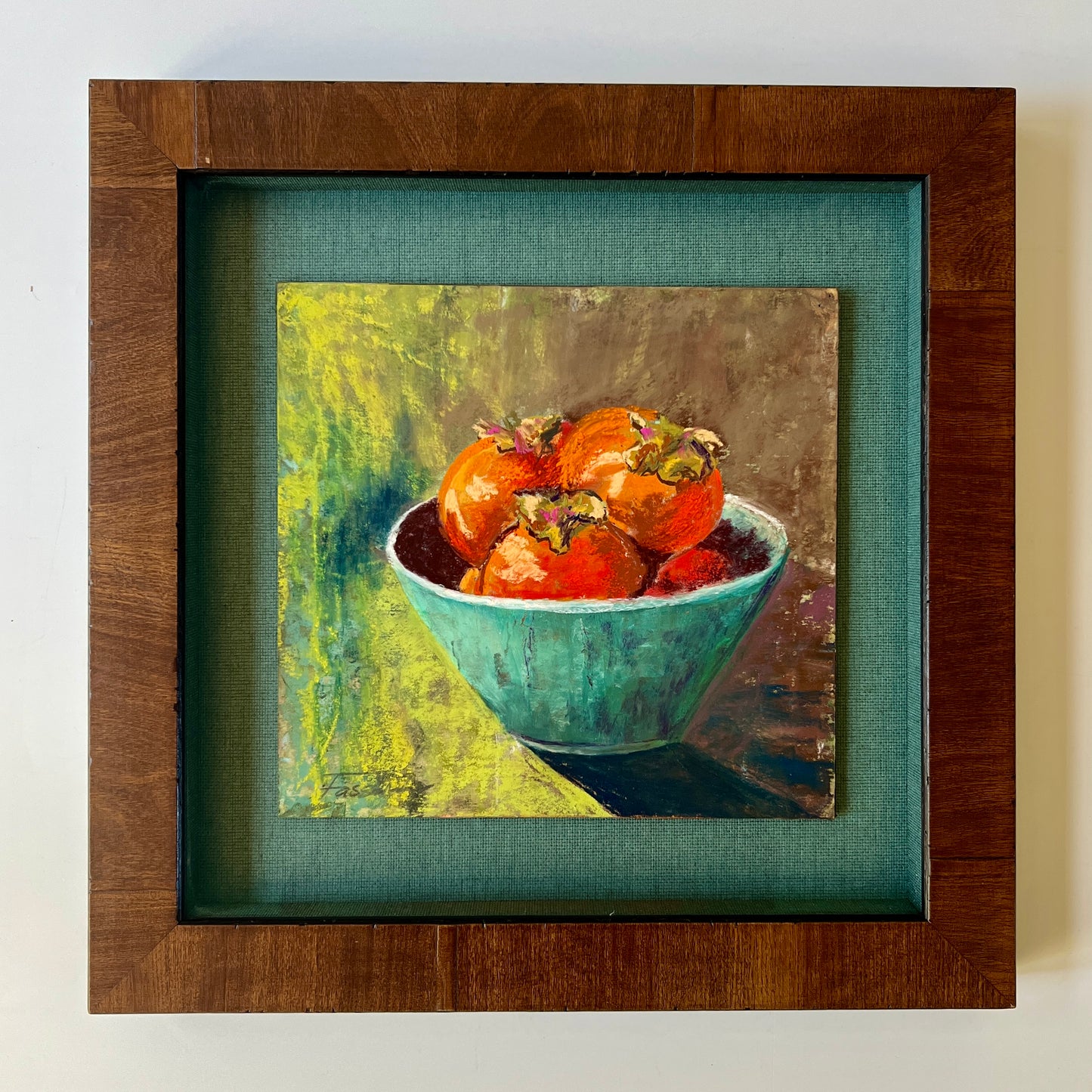 Mary Fassbinder "A Bowl of Sweetness" Summer Tomatoes Pastel in Wood Shadow Box