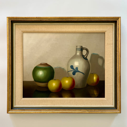 Nicolaas Bruynesteyn (1893 - 1950) Apples Still Life Oil Painting in Custom Frame