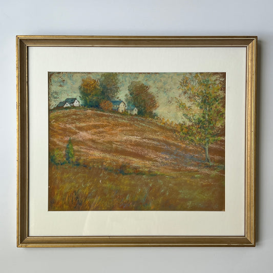 George Spencer Morris 1920 The Hilltop Farm Landscape in Gold Frame