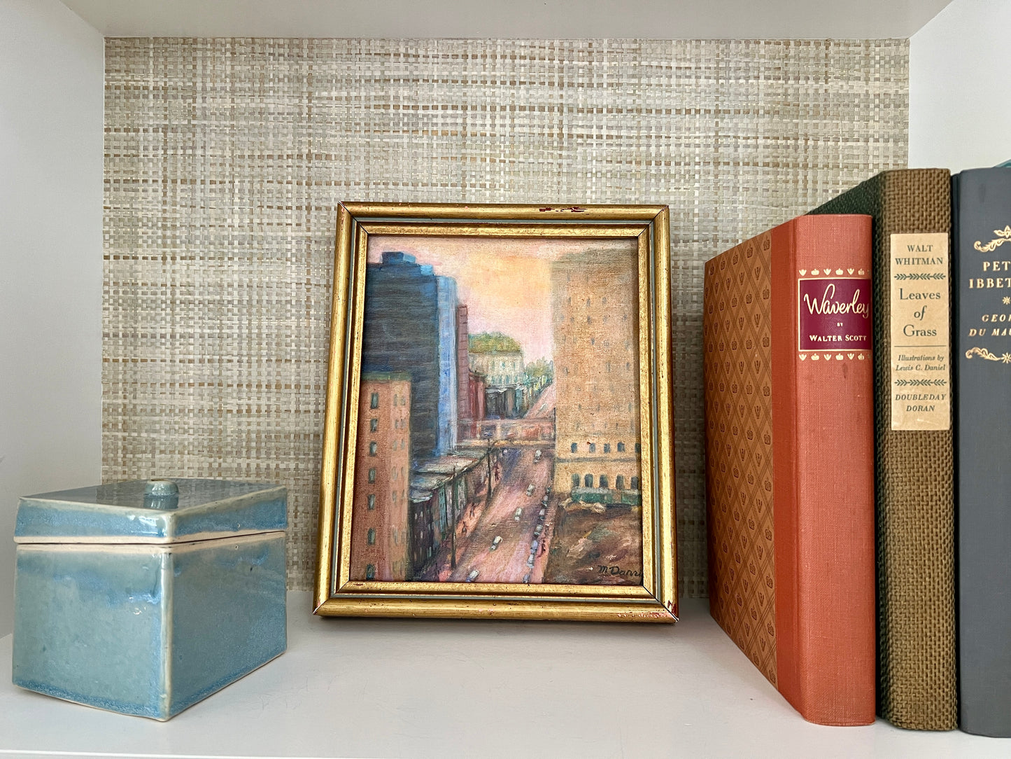 Myrna Darrig Philadelphia Cityscape View From the 8th Floor Pennsylvania Academy of Fine Arts Painting in Gold Frame