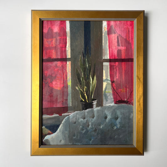 Contemporary Jimmy Bellew Interior Still Life Titled "11" Oil Painting in Gold Frame