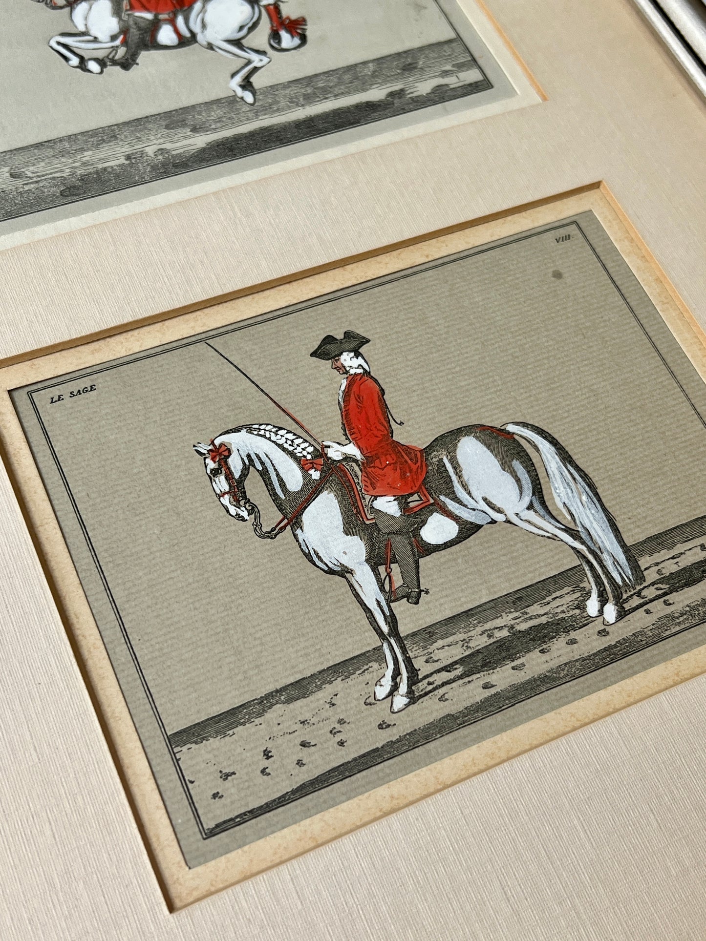 1747 Baron von Eisenberg / Bernard Picart Equestrian Hand Colored Horse Lithographs