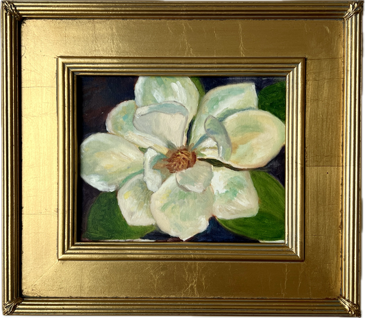 Magnolia in Bloom Painting in Gold Frame