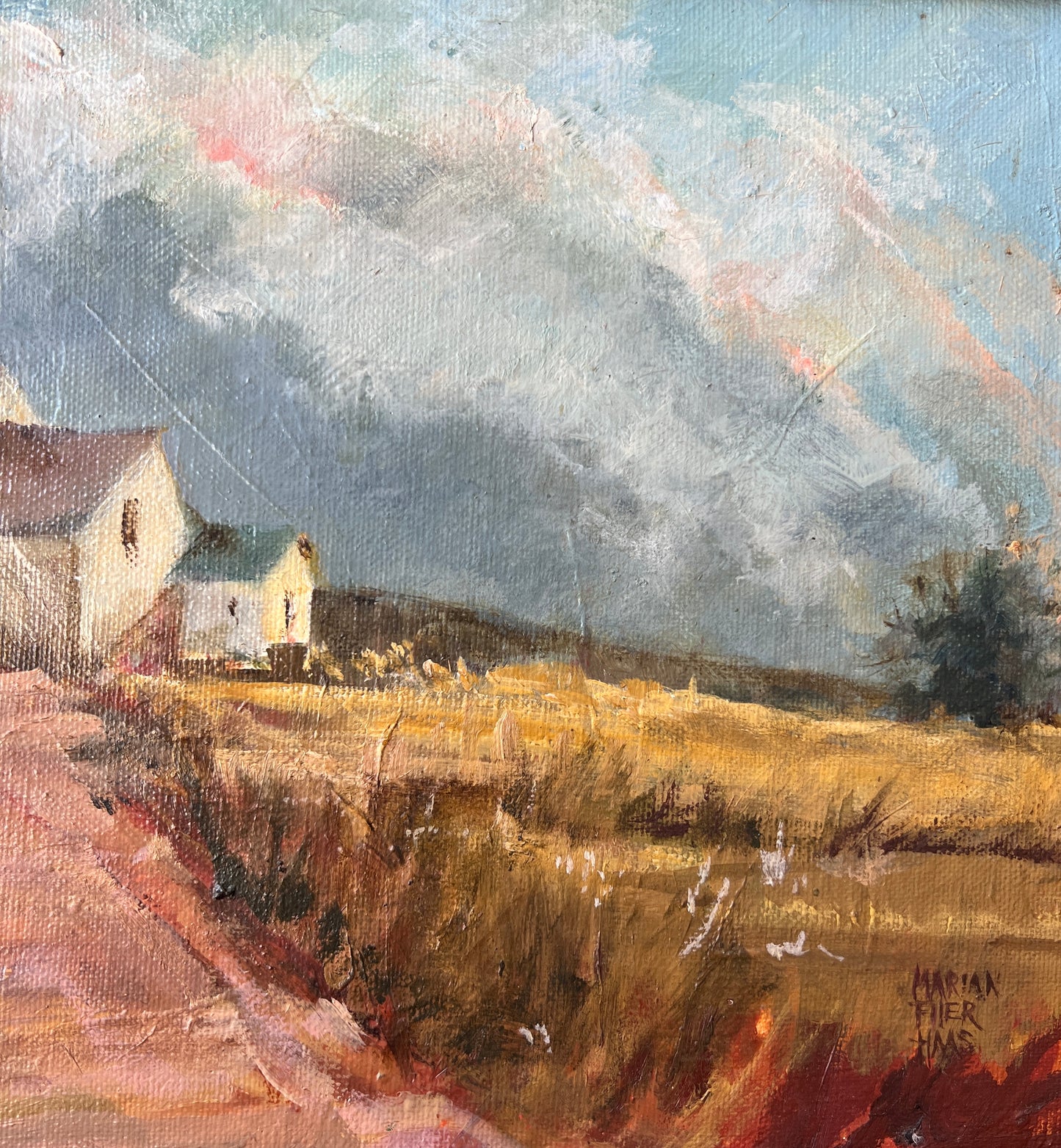 Marian Filer Haas "Summer Storm, Hilltown" Bucks County Landscsape Painting